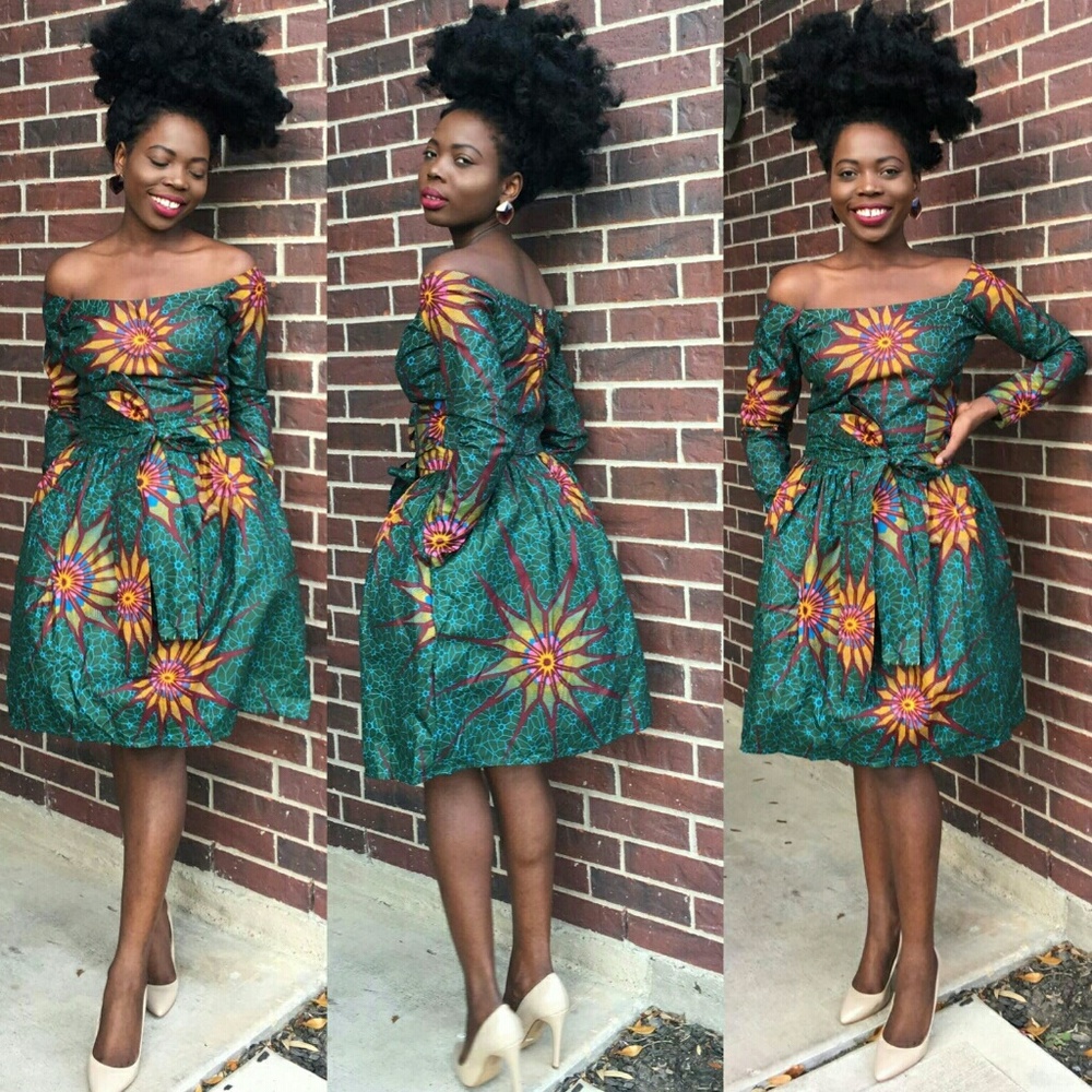 Women African print 2 pcs set of crop top & skirt